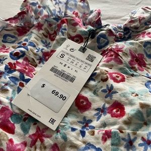 Zara Linen Printed Floral Dress